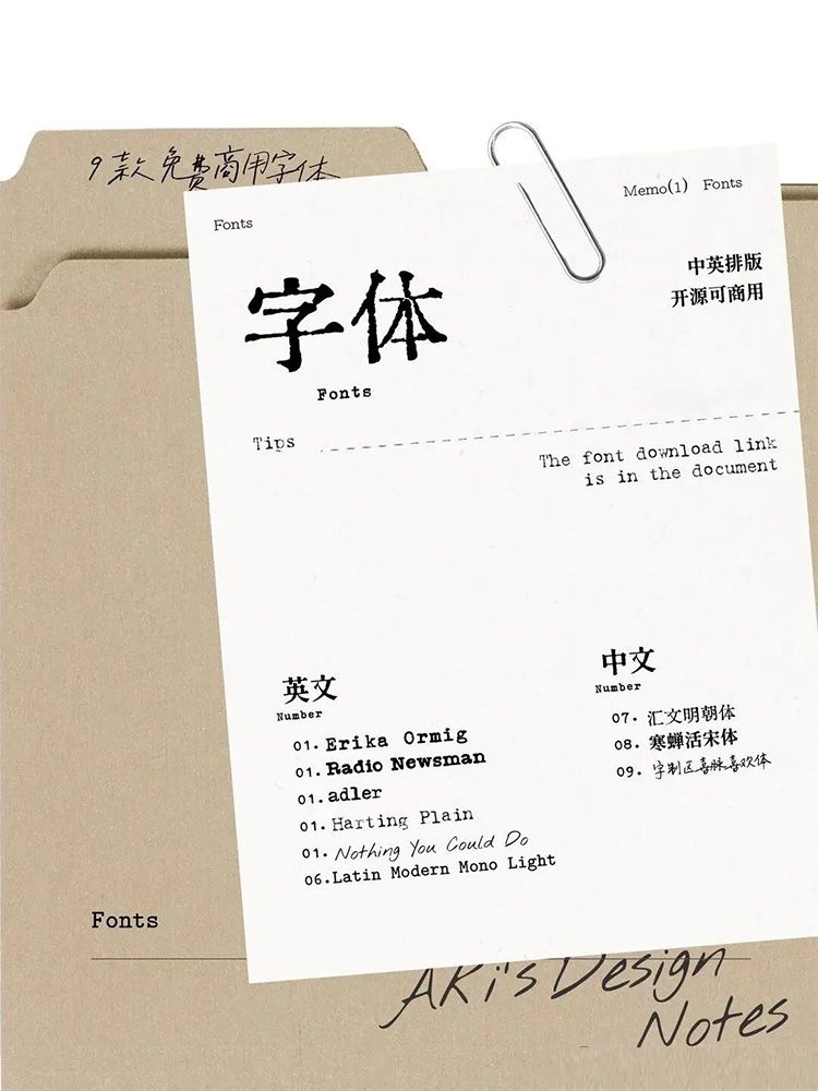 免费商用 旧印刷中英文字体